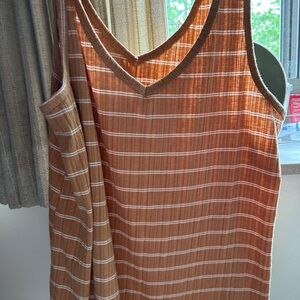 SO Tan and White Striped Top